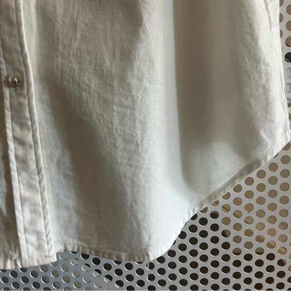 Aritzia Denim Forum The Jane Shirt Button Down Size Small White Cotton Chambray - Picture 5 of 12